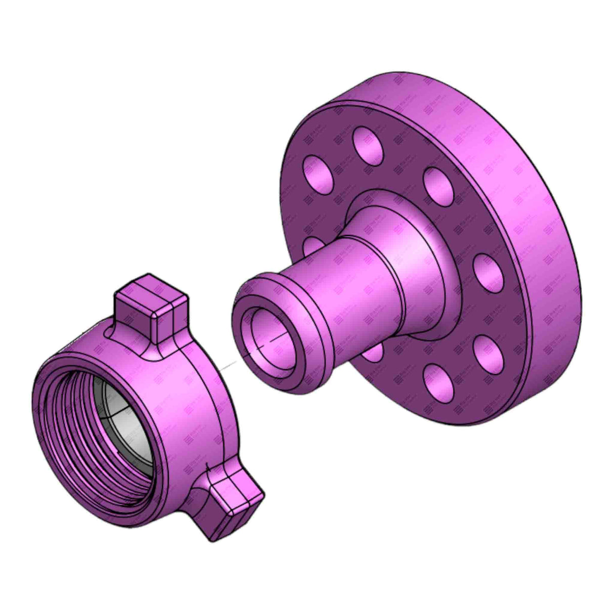 Flange Adapter, 2" 2500# RTJ x 2" 1502 M, 6170 psi, Sour Service