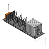 Pipe Sloop Skid - Frac Missile, W/ Hose Racks & Seacan